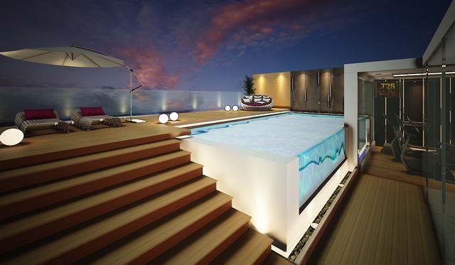 Condominium for sale The Palm Wongamat Pattaya showing the roof terrace with private pool Condominium for sale The Palm Wongamat Pattaya showing the roof terrace with private pool
