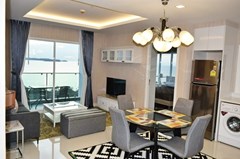 Condominium for rent Pratumnak Pattaya showing the dining and living areas 
