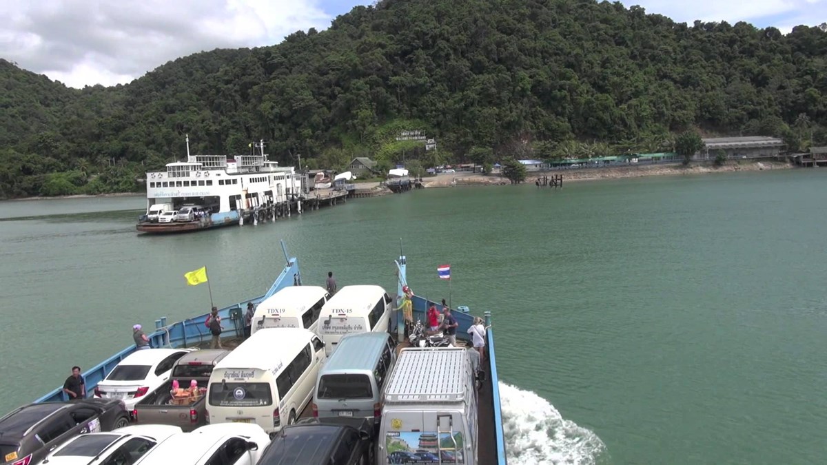 Land for sale Koh Chang beachfront showing the ferry port approach Land for sale Koh Chang beachfront showing the ferry port approach