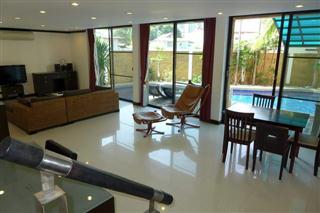 Holiday Pool Villa Rental Business for Sale Pattaya showing the large poolside living area
