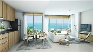 Condominium For Sale Pratumnak showing the living room concept