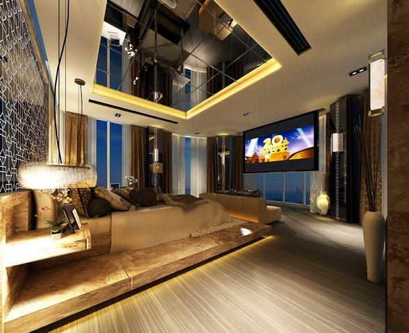 Condominium for sale The Palm Wongamat Pattaya showing the master bedroom concept