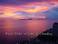 Condominium for rent on Jomtien Beach showing the sunset