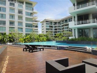 Condominium For Sale Wongamat Pattaya showing a swimming pool and condo buildings 