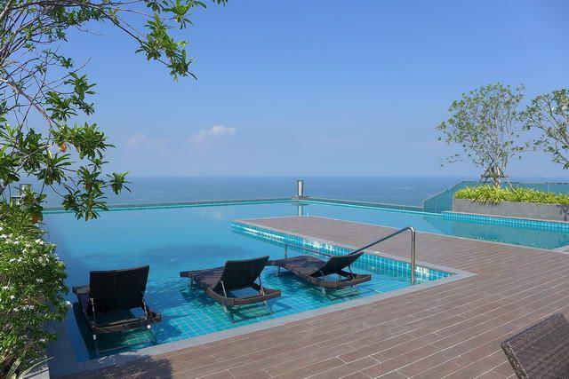 Condominium for sale Wong Amat Pattaya showing the communal swimming pool Condominium for sale Wong Amat Pattaya showing the communal swimming pool