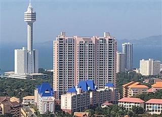 Condominium for sale Pattaya showing the city and sea views