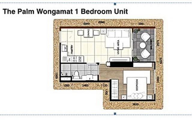 Condominium for sale Wong Amat showing the floor plan