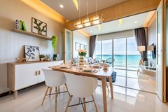 Condominium for rent Na Jomtien Pattaya showing the dining area 
