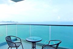 Condominium for rent Wong Amat beach Pattaya showing the balcony and balcony view 