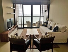 Condominium for rent at Zire Condominium Pattaya showing the living room and balcony 