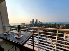 Condominium for sale Wong Amat Pattaya showing the bedroom balcony view 