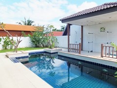 House for sale Huay Yai Pattaya showing the covered terrace and pool  