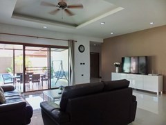 House For Sale Huay Yai Pattaya showing the living area and outside terraces 