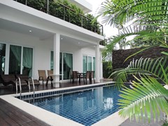 House for Sale Silverlake Pattaya showing the swimming pool and terraces