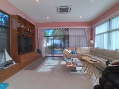 House for sale East Pattaya showing the living area concept with built-in cabinet 