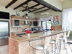 House for rent Pattaya showing the guest house kitchen 