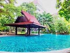 Condominium for rent Jomtien showing the communal swimming pool 