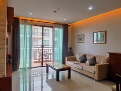 Condominium for Rent Pattaya showing the living area and balcony 