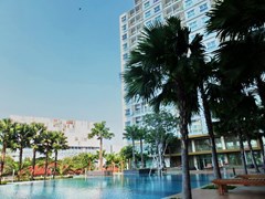 Condominium for Rent Pattaya showing the building and pool 