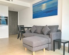 Condominium for sale Central Pattaya showing the living and dining areas  
