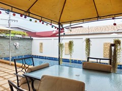 House for rent East Pattaya showing the covered terrace and pool 