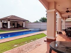 house for sale Mabprachan Pattaya showing the pool and sala