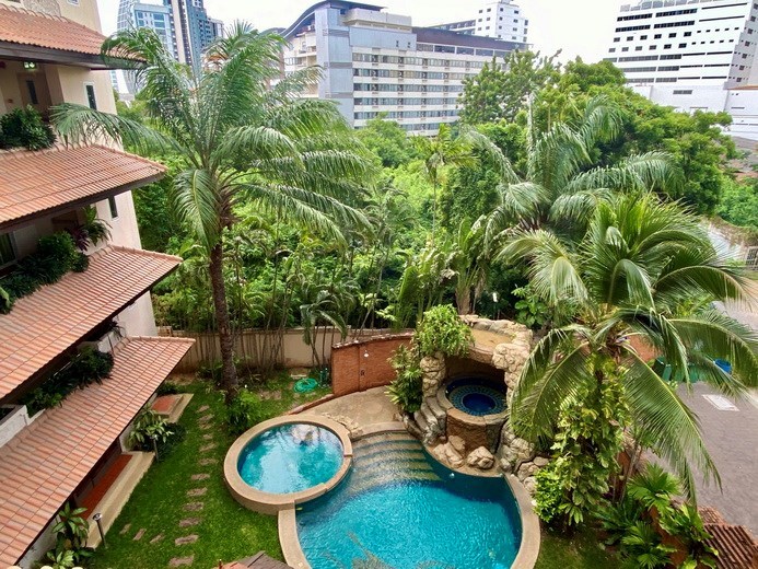Condominium for rent Pratumnak Pattaya showing the communal pool and Jacuzzi 