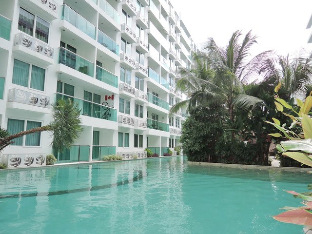 Condominium for rent in Jomtien AMAZON RESIDENCE showing the communal swimming pool