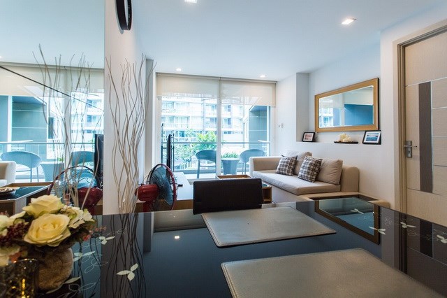 Condominium for sale Pattaya showing the dining and living areas 
