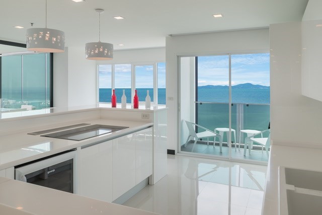Condominium for sale Pratumnak Pattaya showing the kitchen area and balcony Condominium for sale Pratumnak Pattaya showing the kitchen area and balcony