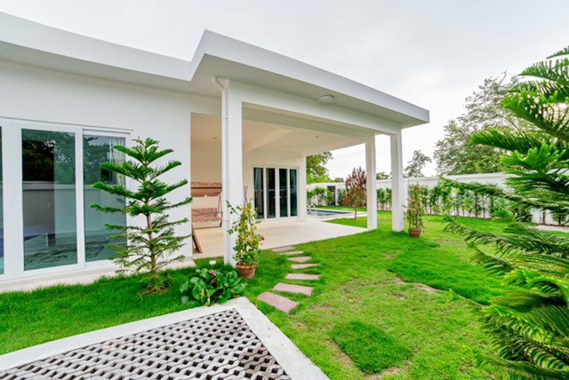 House for Sale Silverlake Pattaya showing the house and garden House for Sale Silverlake Pattaya showing the house and garden