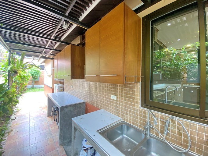 House for sale Bangsaray showing the outside Thai kitchen 
