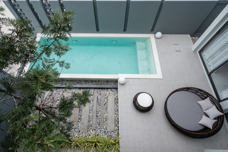 House for sale Huay Yai Pattaya showing the balcony view with pool view concept House for sale Huay Yai Pattaya showing the balcony view with pool view concept