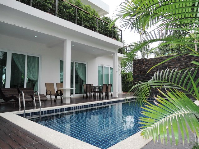 House for Sale Silverlake Pattaya showing the swimming pool and terrace