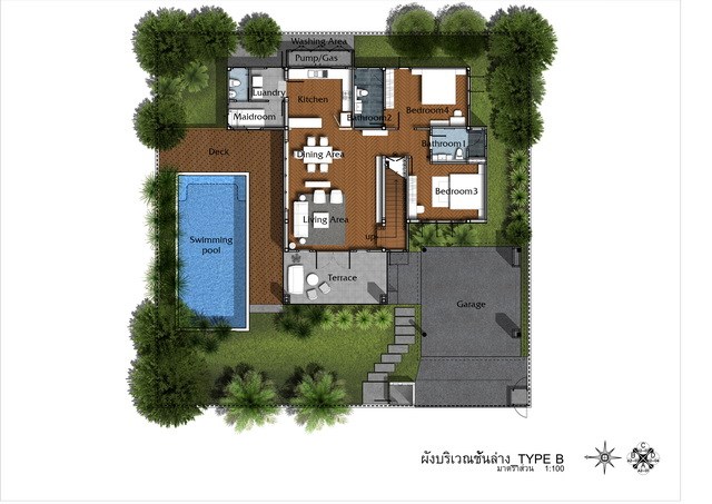 House for sale East Pattaya showing the first floor plan House for sale East Pattaya showing the first floor plan