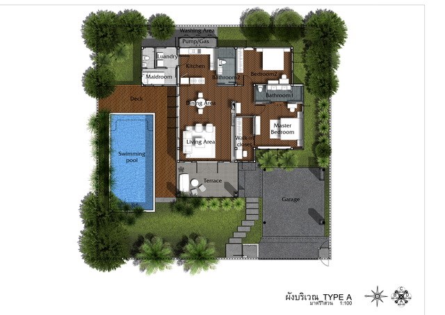 House for sale east Pattaya showing the floor plan House for sale east Pattaya showing the floor plan