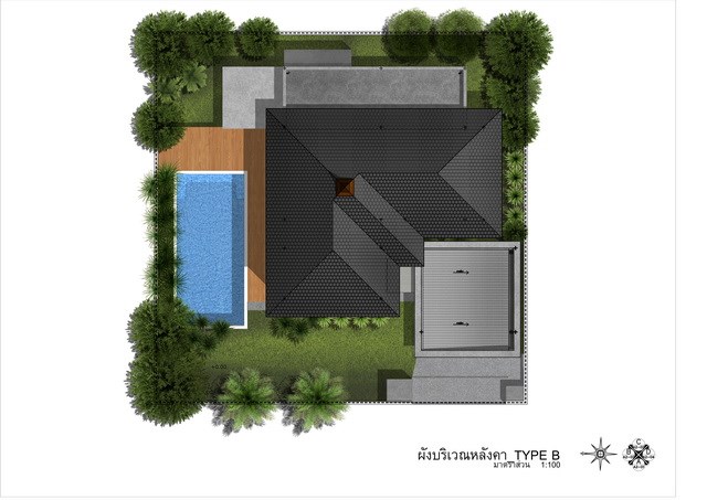 House for sale East Pattaya showing the roof plan House for sale East Pattaya showing the roof plan