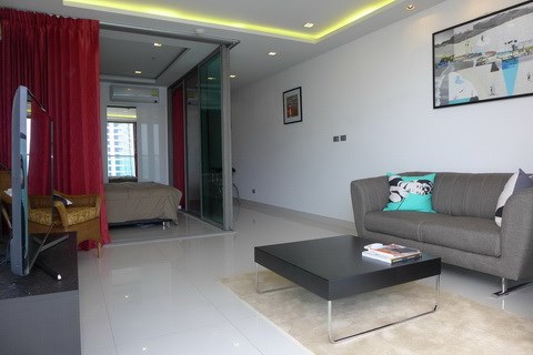 Condominium for rent Wong Amat Tower showing the living room Condominium for rent Wong Amat Tower showing the living room