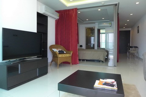 Condominium for rent Wong Amat Tower showing the living room and bedroom Condominium for rent Wong Amat Tower showing the living room and bedroom