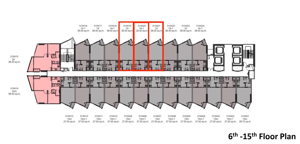 Condominium for sale Pattaya showing the units