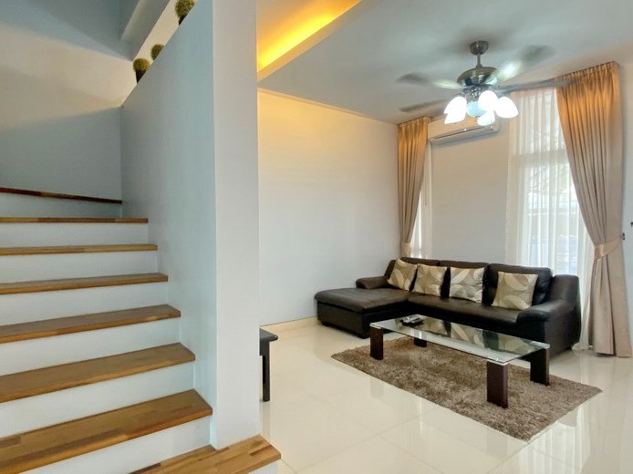 House for rent East Pattaya showing the living area and staircase 